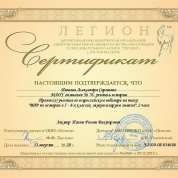 Сертификат об участии в вебинаре "ВПР по истории в 5-8 классах"