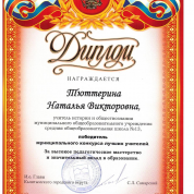 диплом победителя Муниципального конкурса лучших учителей 2006