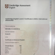 Certificate of Advanced English 