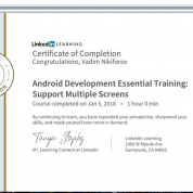 Learning Linkedin: Android Development Essential Training Support Multiple Screens -  Date: 06.06.2018