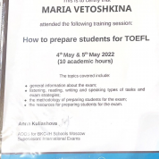 Training session: How to prepare students for TOEFL 