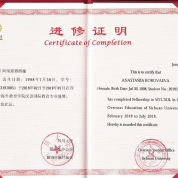 Certificate of Completion MTCSOL Course in China 