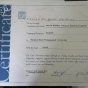 Certificate Social Studies through teaching English 