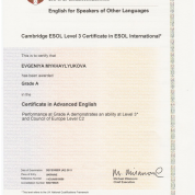 Cambridge ESOL Level 3 Certificate in ESOL International