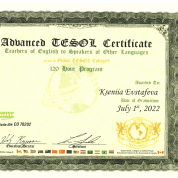 TESOL certificate (обучение английскому не носителям)