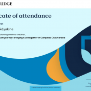 Certificate of Attendance (Cambridge)