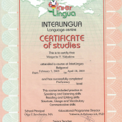 Certificate of studies (Interlingua)