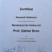 Interlaken Classics, Zertificate