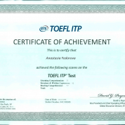 Certificate of TOEFL