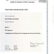 Cambridge Certificate Teaching Knowledge Test (TKT) Module 1, 2013