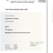 Cambridge Certificate Teaching Knowledge Test (TKT) Module 3, 2013
