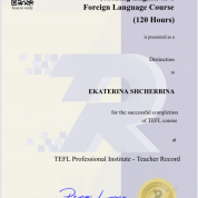 Teaching English as a Foreign Language Course (120 Hours)