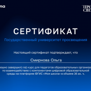 Сертификат "Цифровая образовательная среда"
