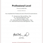 ACCA Qualification Certificate