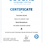 40 hour teaching online specialist course,  Global language training