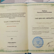 ГАОУ ДПО НСО «НИПКиПРО», программа «Общенаучный блок. Инновационные процессы в музыкальной педагогике. Специально-профессиональный блок для учителей музыки